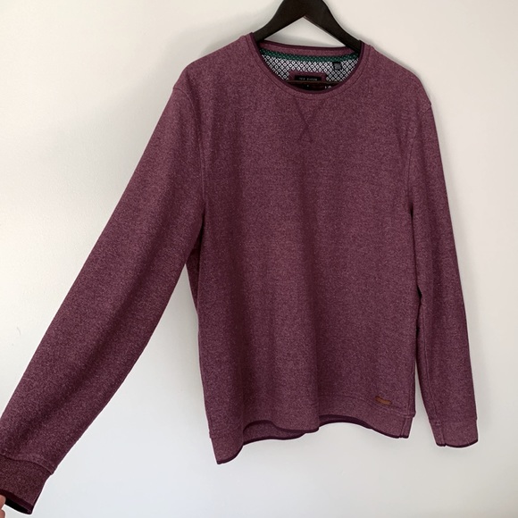 Ted Baker London Kapela Textured Crewneck Sweatshirt in Purple Size 5 XL - Picture 5 of 15